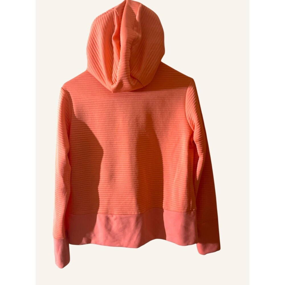 NIKE Women's S Dri-Fit Coral Pink Cropped Pullover Hoodie Sweatshirt Bubble Rib - Picture 5 of 6
